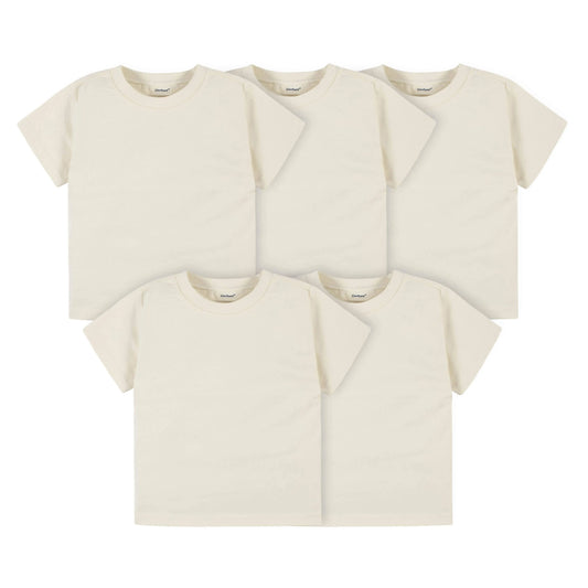 5-Pack Infant & Toddler Natural Premium Short Sleeve Tees