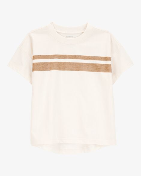 Baby Striped Short-Sleeve Tee - Cream