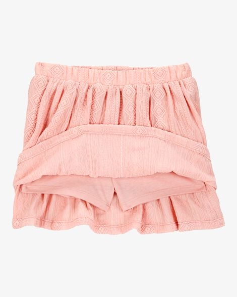 Toddler Crochet Pull-On Skort - Pink