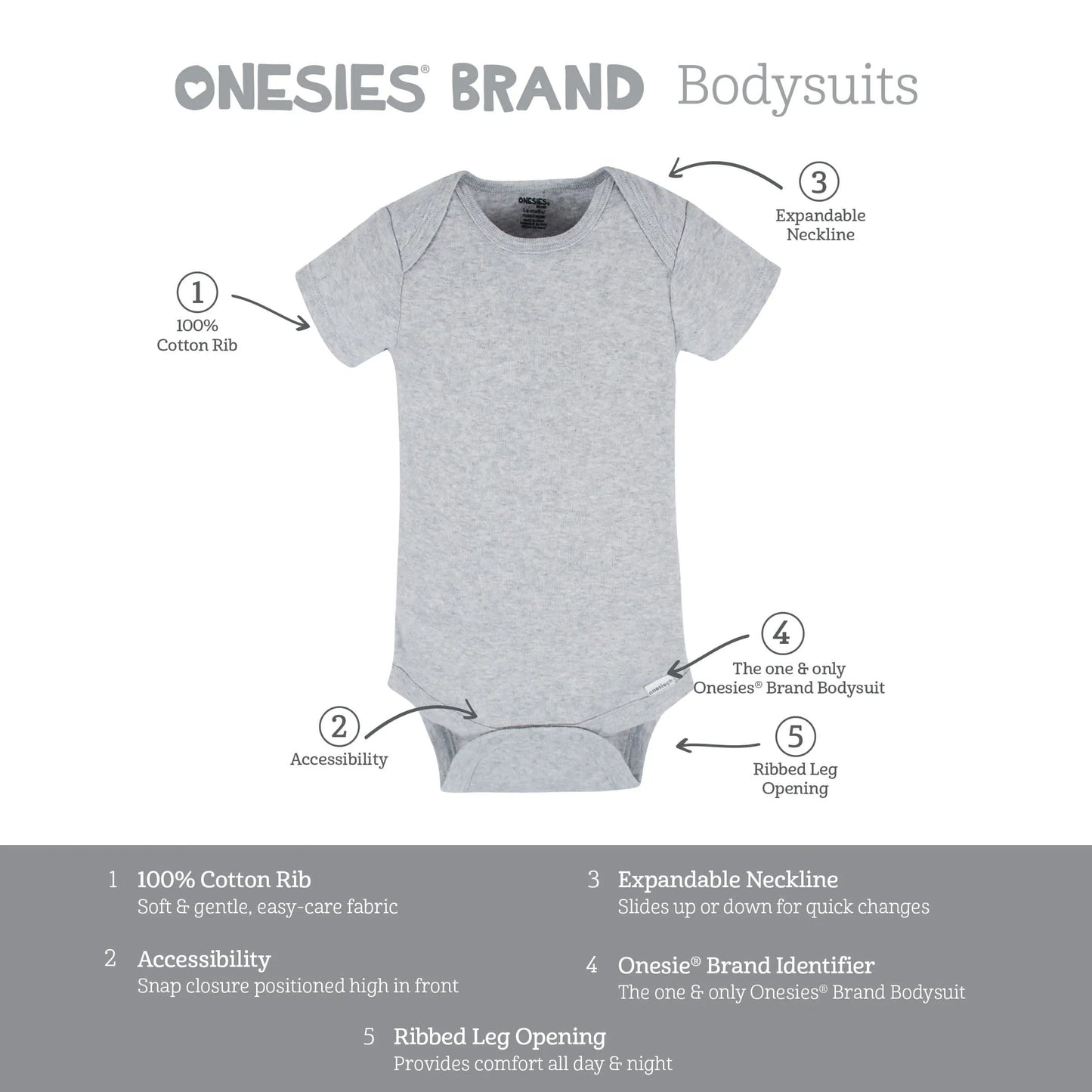8-Pack Baby Neutral Neutrals Short Sleeve Onesies Bodysuits