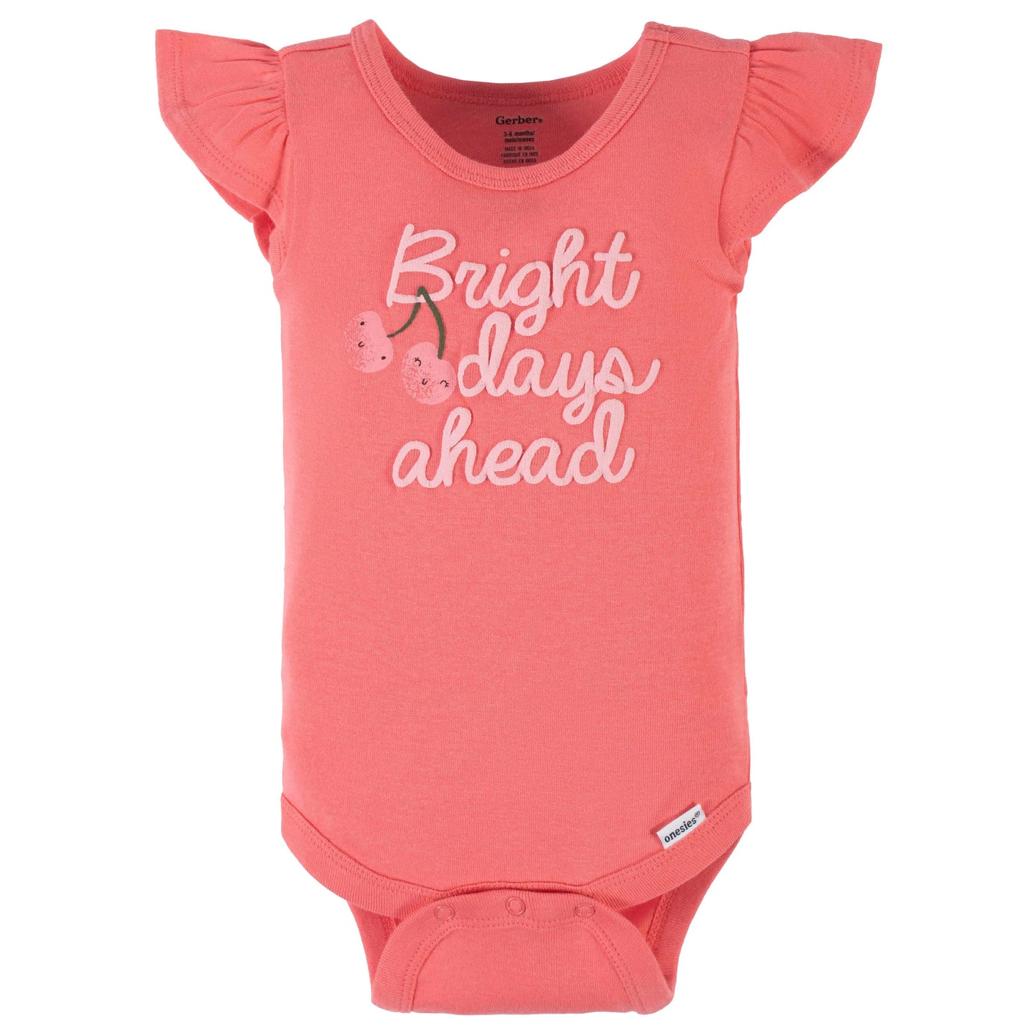 4-Pack Baby Girls Cherry Kisses Short Sleeve Onesies Bodysuits