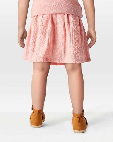 Toddler Crochet Pull-On Skort - Pink