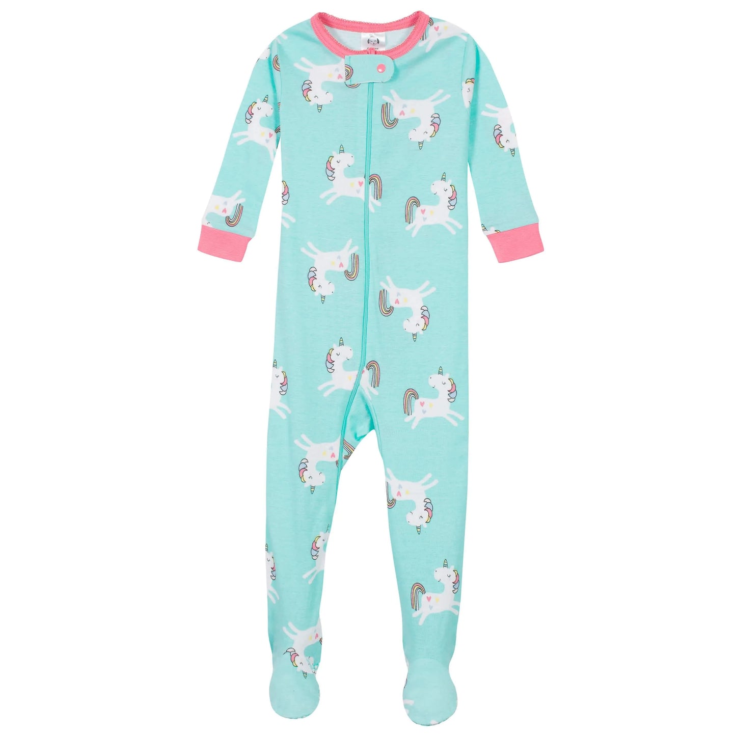 2-Pack Baby & Toddler Girls Unicorns Snug Fit Footed Cotton Pajamas