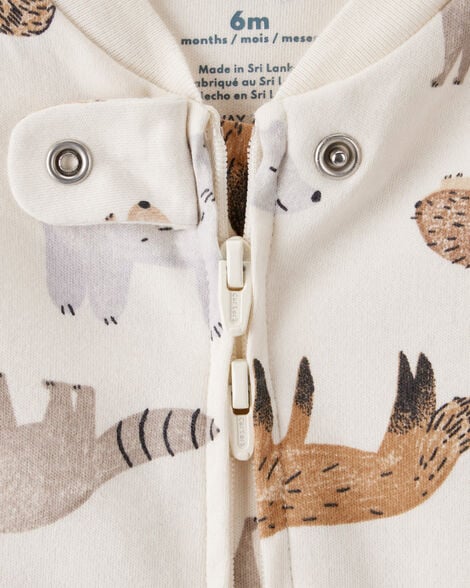 Baby Boy Dinosaur 2-Way Zip Cotton Sleep & Play Pajamas