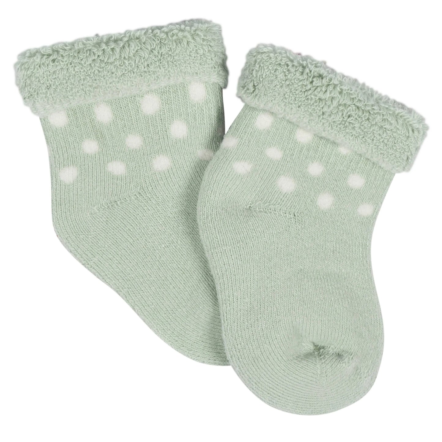 12-Pack Baby Girls Golden Floral Terry Wiggle Proof Socks