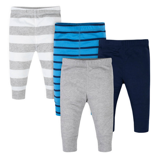 4-Pack Baby Boys Blue Stripes Pants