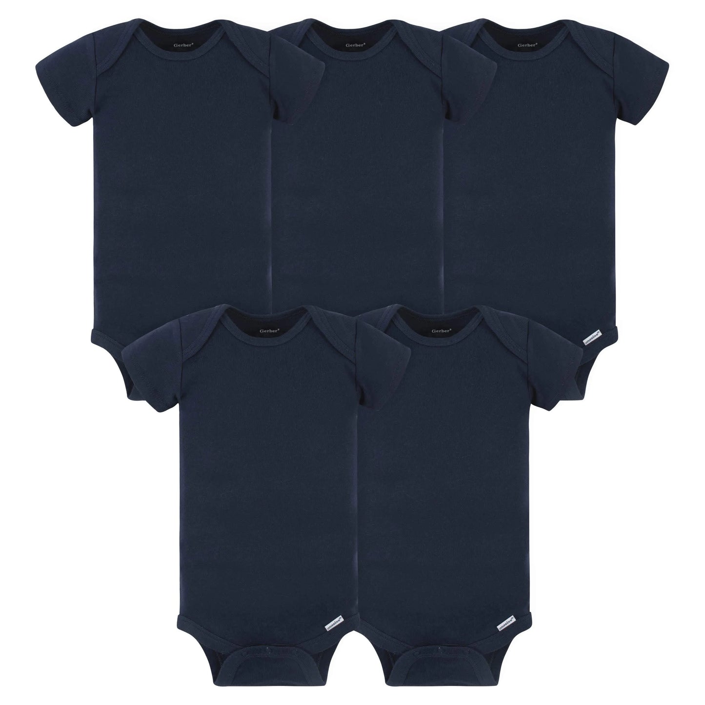 5-Pack Baby Navy Onesies Bodysuits