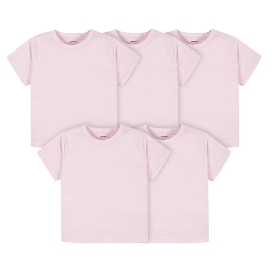 5-Pack Infant & Toddler Light Pink Premium Short Sleeve Tees