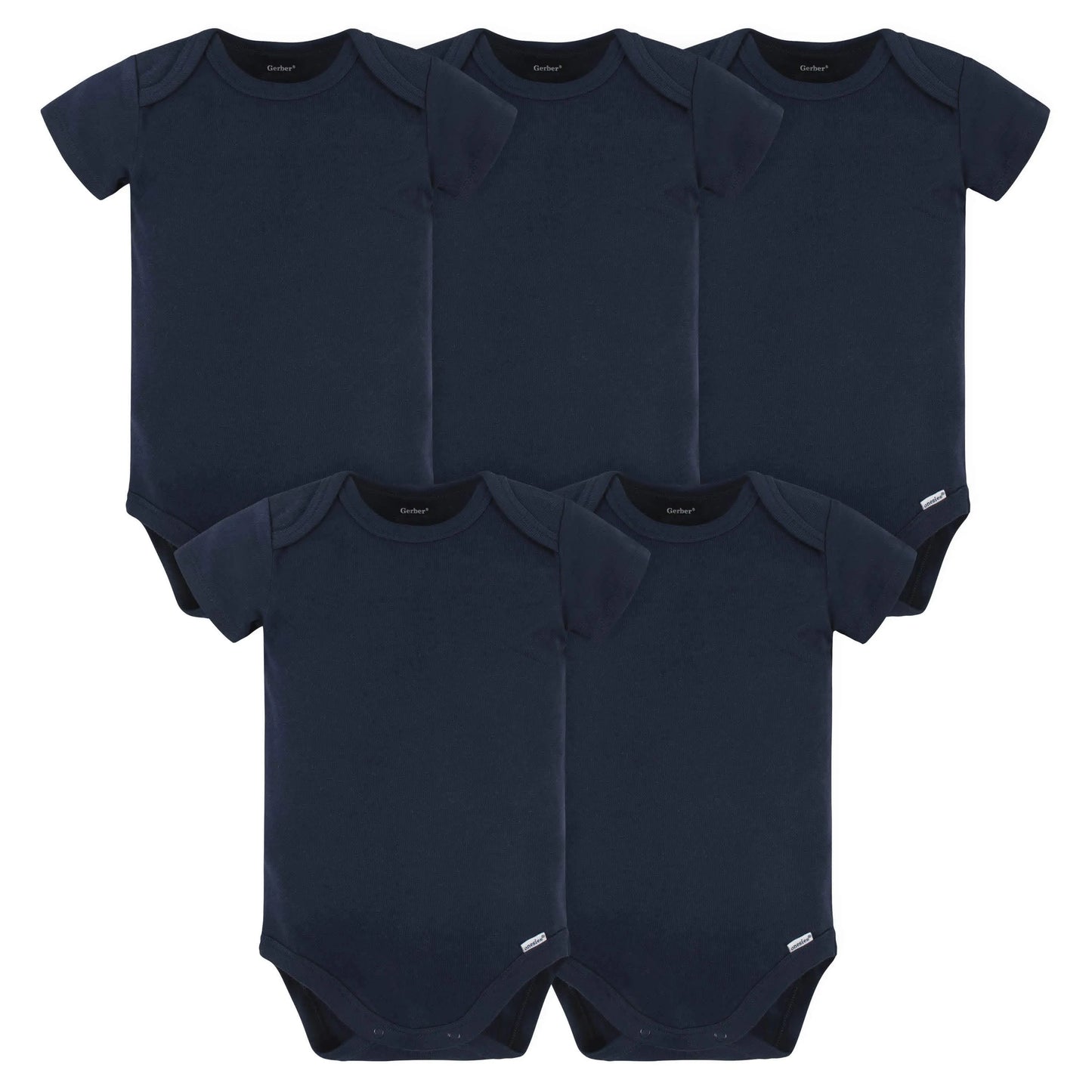 5-Pack Baby Navy Premium Short Sleeve Onesies Bodysuits