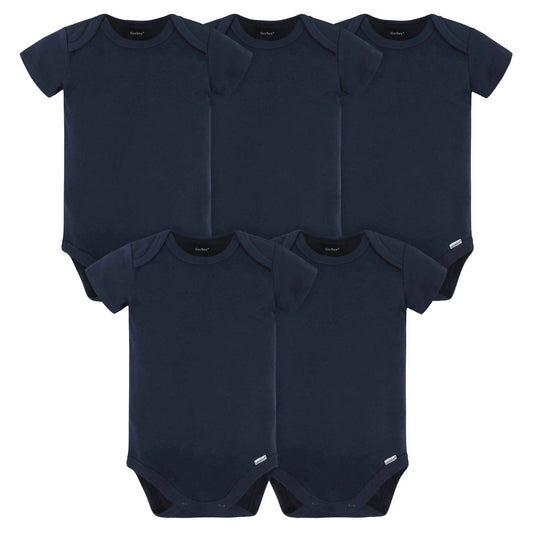 5-Pack Baby Navy Premium Short Sleeve Onesies Bodysuits