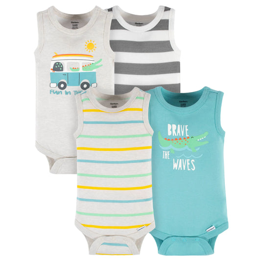 4-Pack Baby Boys Later Gator Tank Onesies Bodysuits