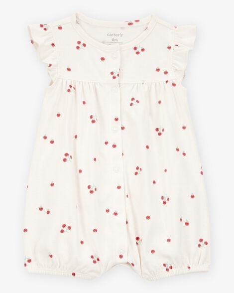 Baby Girl Ice Cream Short-Sleeve Cotton Romper - Pink