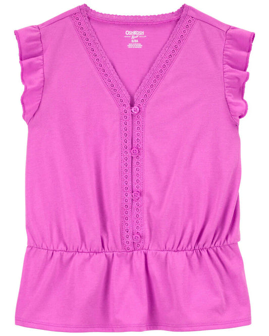Oshkosh Button-Front Flutter Top