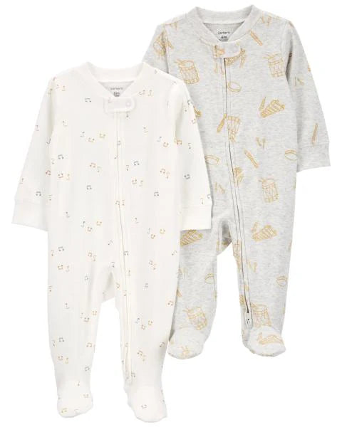 Carter's Baby 2-Pack 2-Way Zip Cotton Blend Sleep & Plays