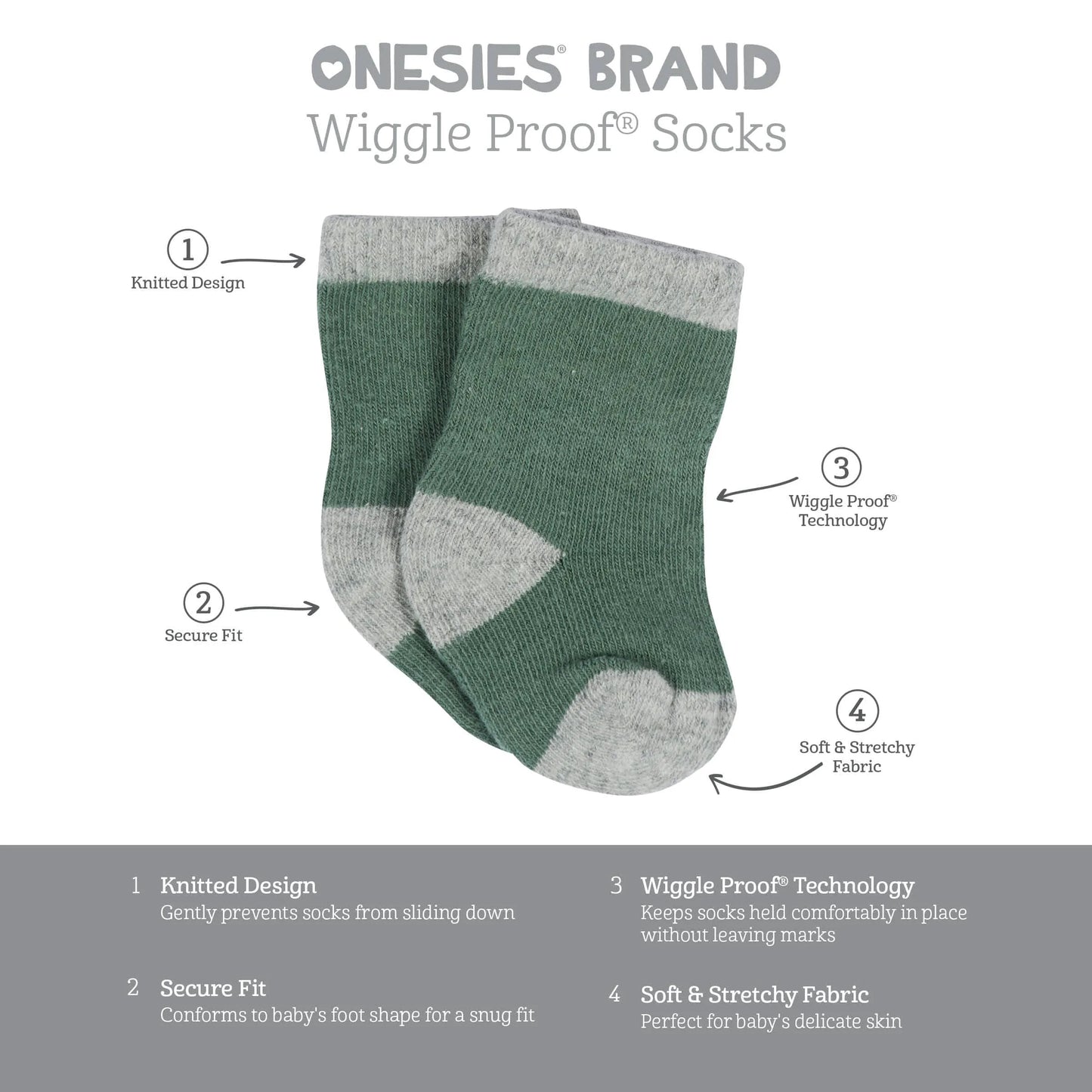 12-Pack Baby & Toddler Boys Unbearably Cute Jersey Crew Wiggle Proof Socks