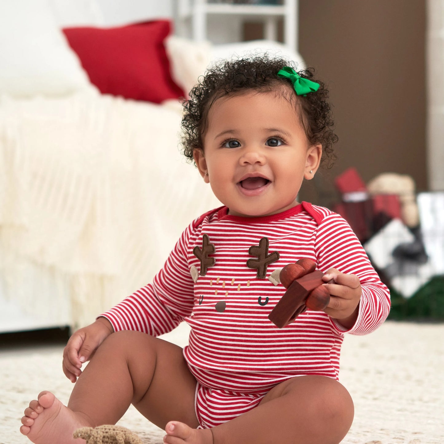 Baby Neutral Reindeer Long Sleeve Onesies Bodysuit