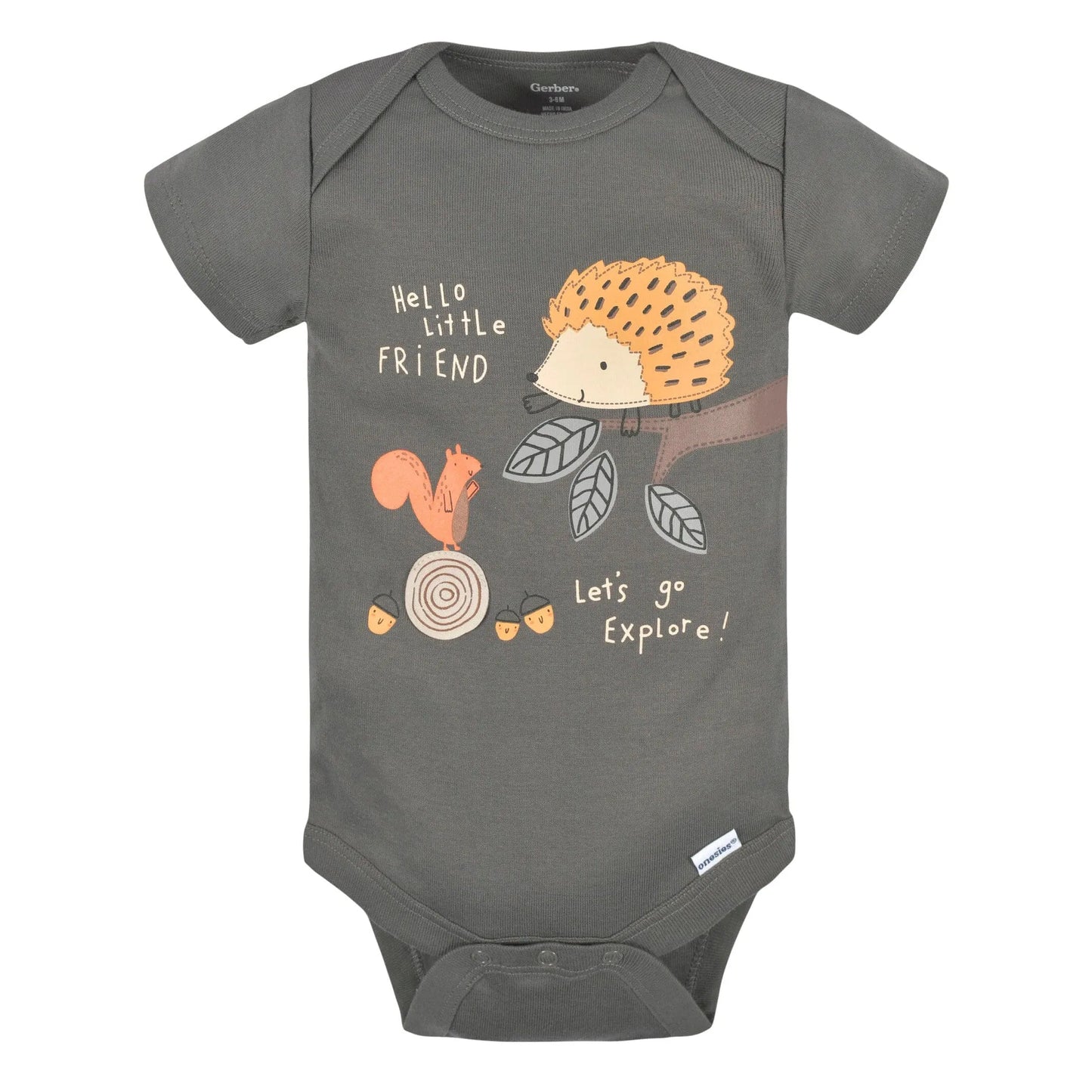 3-Pack Baby Boys Hedgehog Short Sleeve Onesies Bodysuits