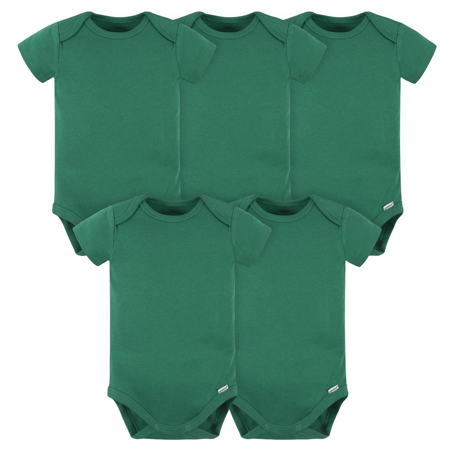 5-Pack Baby Kelly Green Premium Short Sleeve Onesies Bodysuits