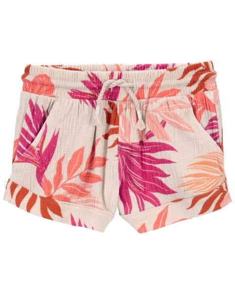 Carter's Baby All Smiles Pocket Tee with Floral Pull-On Knit Gauze Shorts