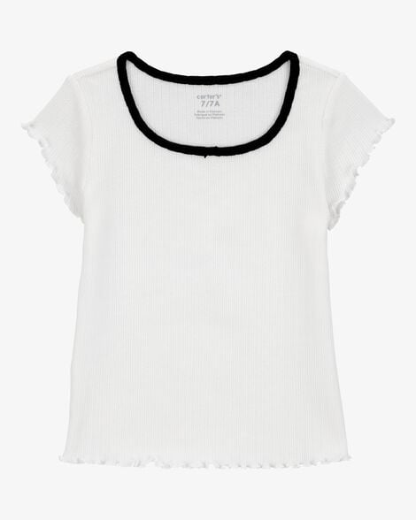 Kid Butterfly Pointelle Baby Tee - Pink