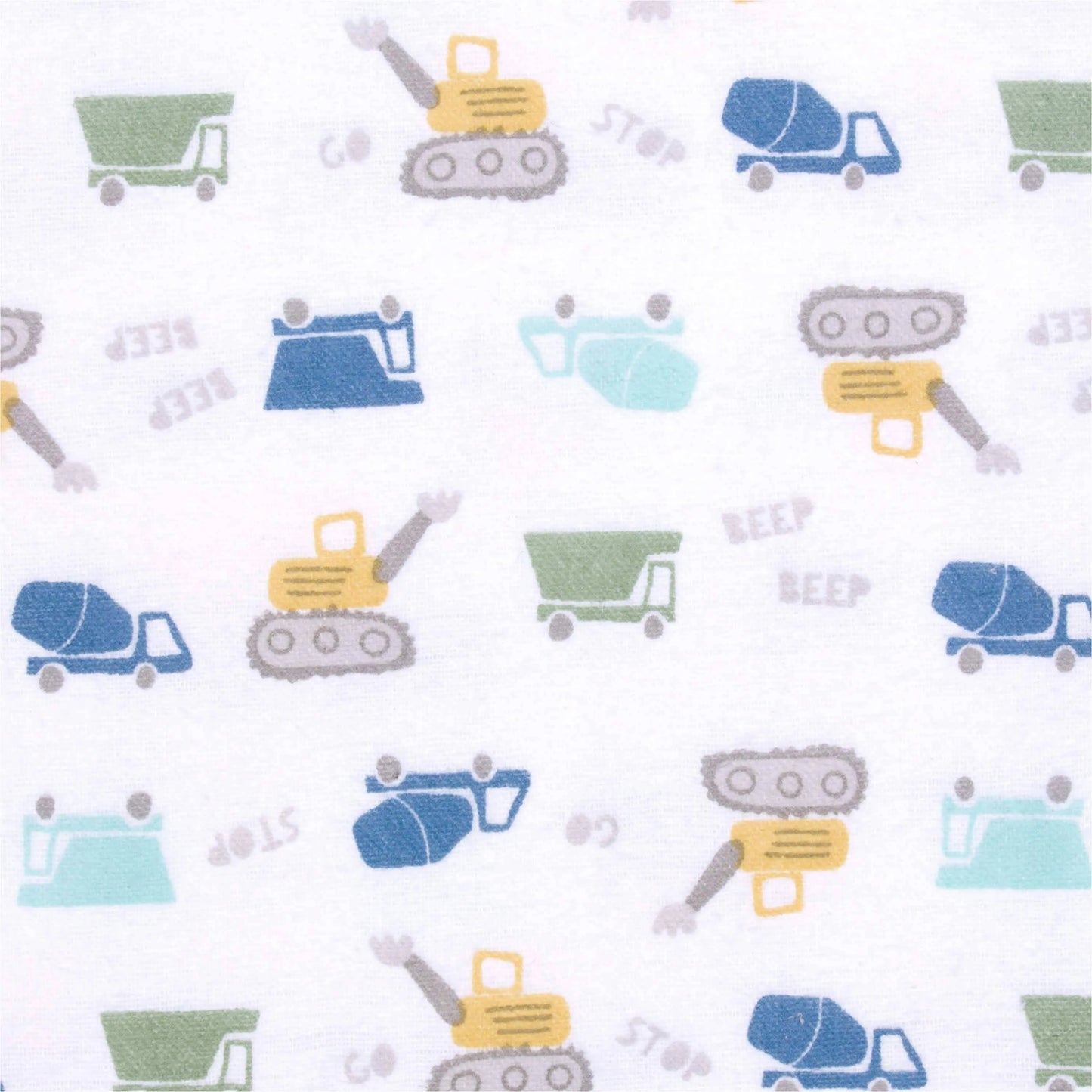 5-Pack Baby Boys Construction Trucks Flannel Receiving Blankets