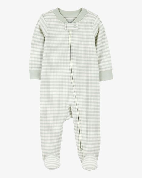 Baby Boy Construction 2-Way Zip Ribbed Sleep & Play Pajamas