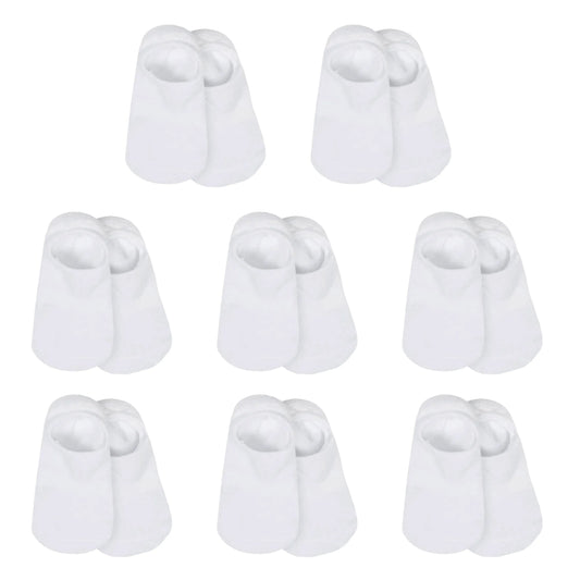 8-Pack Baby & Toddler White Wiggle Proof No Show Socks